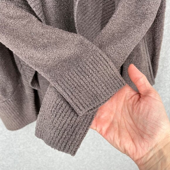 Barefoot Dreams CozyChic Lite Circle Cardi Size M Brown Gray Neutral Pockets EUC - Picture 2 of 12